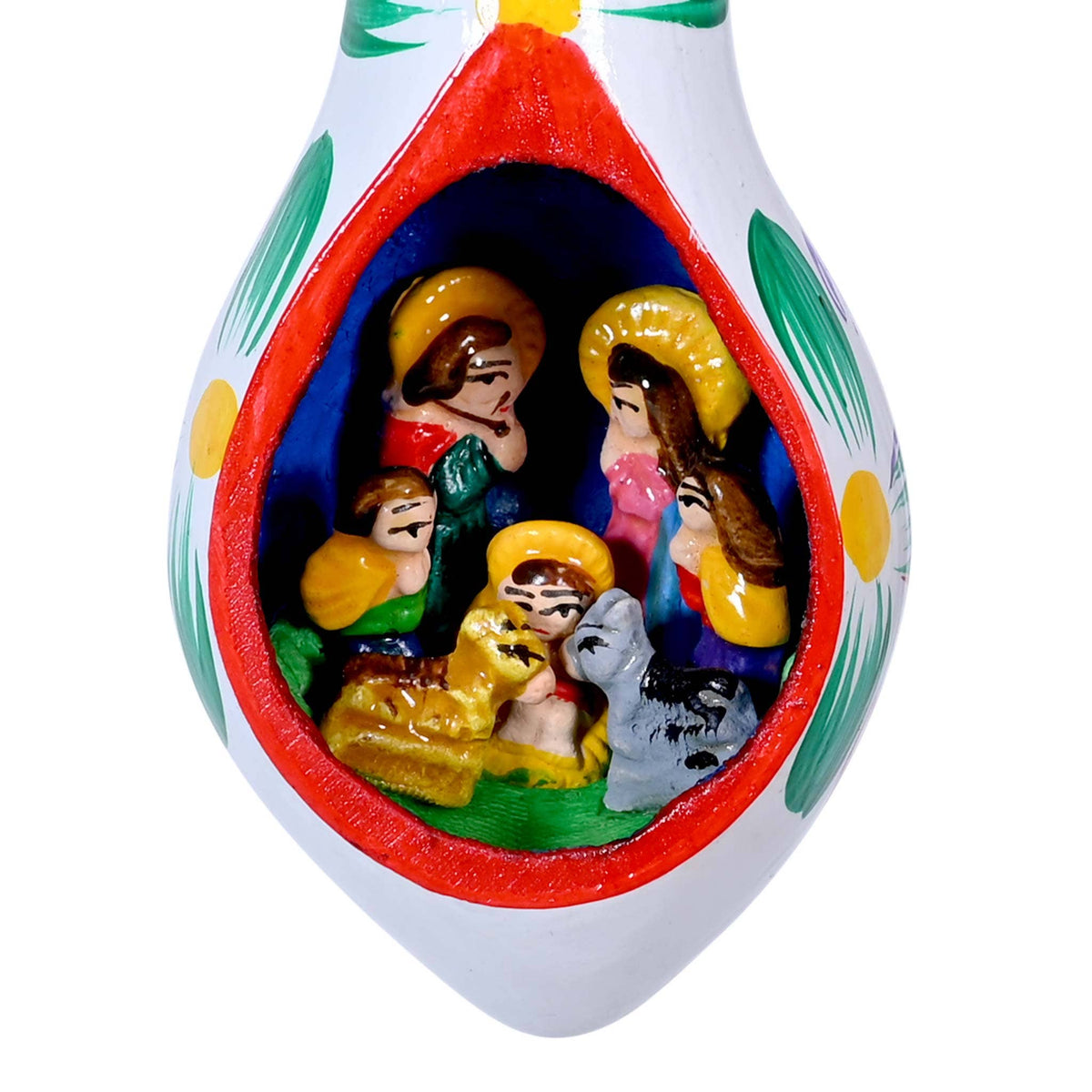 Nativity Drop Gourd Ornament - Assorted