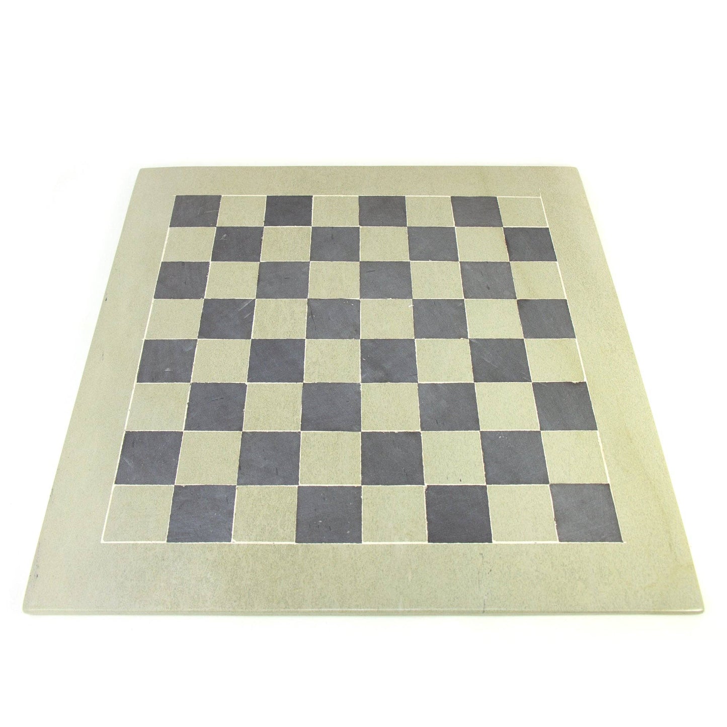 Soapstone Hand-Carved Chess Set w/ Box - Safari Animal Pieces, Grey/Natural
