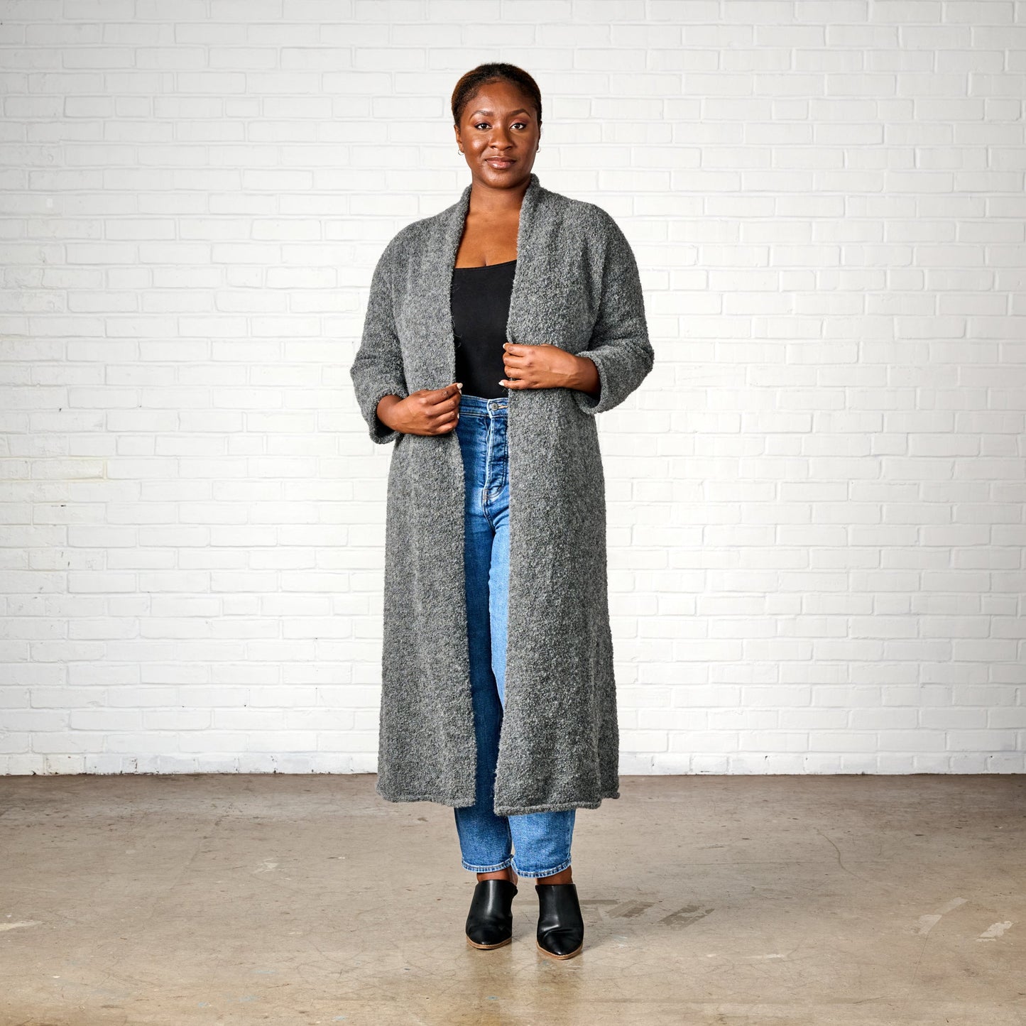 Alpaca Wool Duster Cardigan - Gray