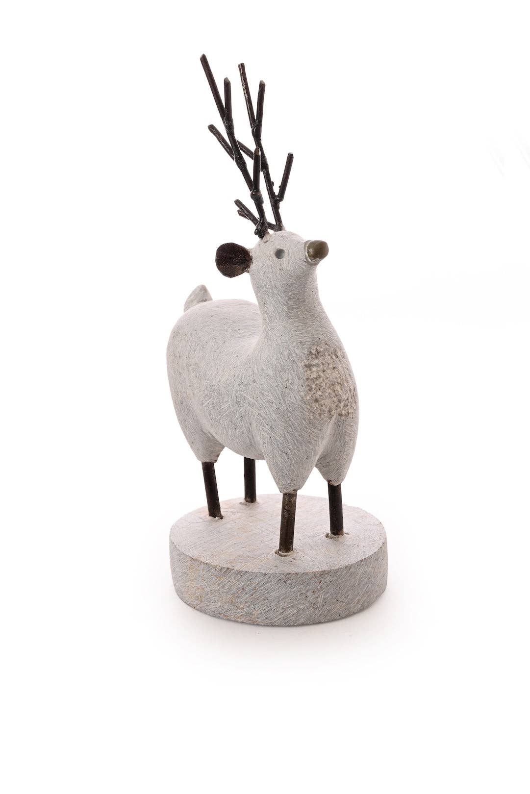 Reindeer Stone and Metal Sculpture