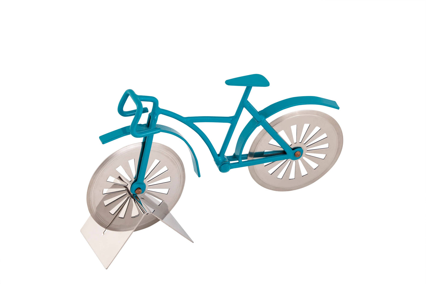 Bicycle Pizza Cutter - Blue Frame with Stand