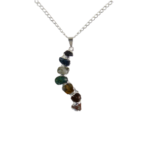 Gemstone Stacked Snake Necklace