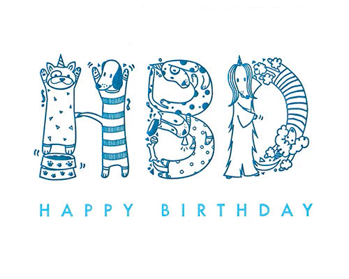 HBD Dogs Birthday Card