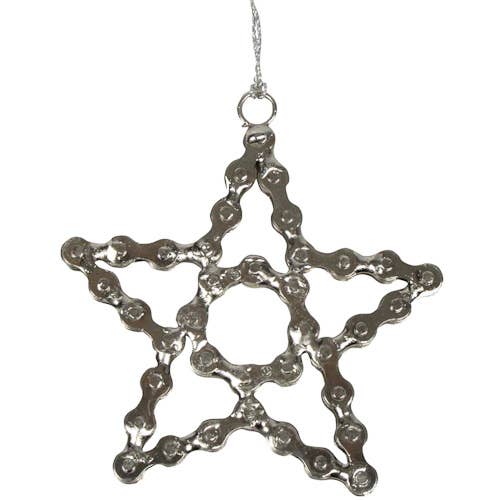 Recycled Bicycle Chain Star Ornament