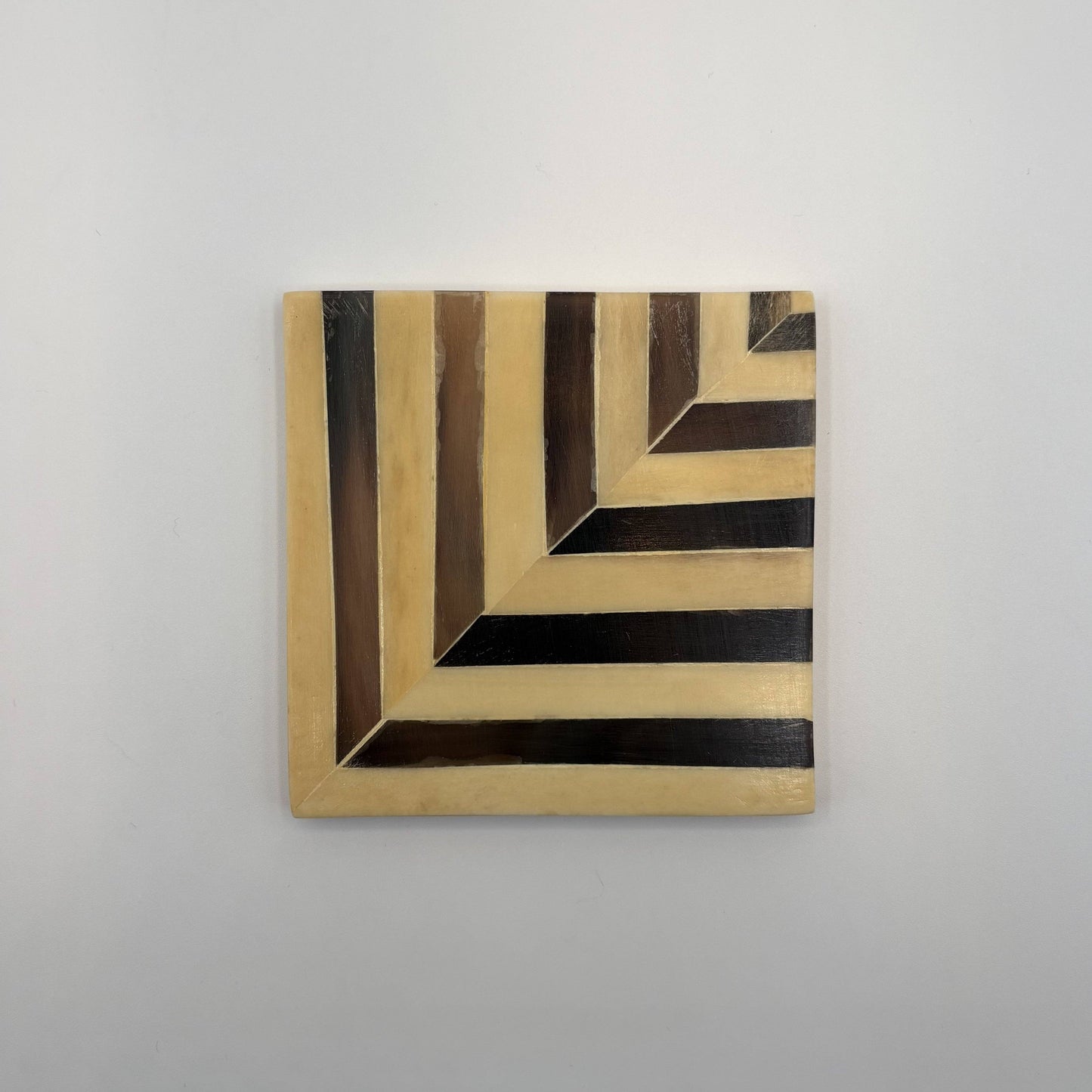 Wood & Camel Bone Coaster Set of 4 - Chevrons