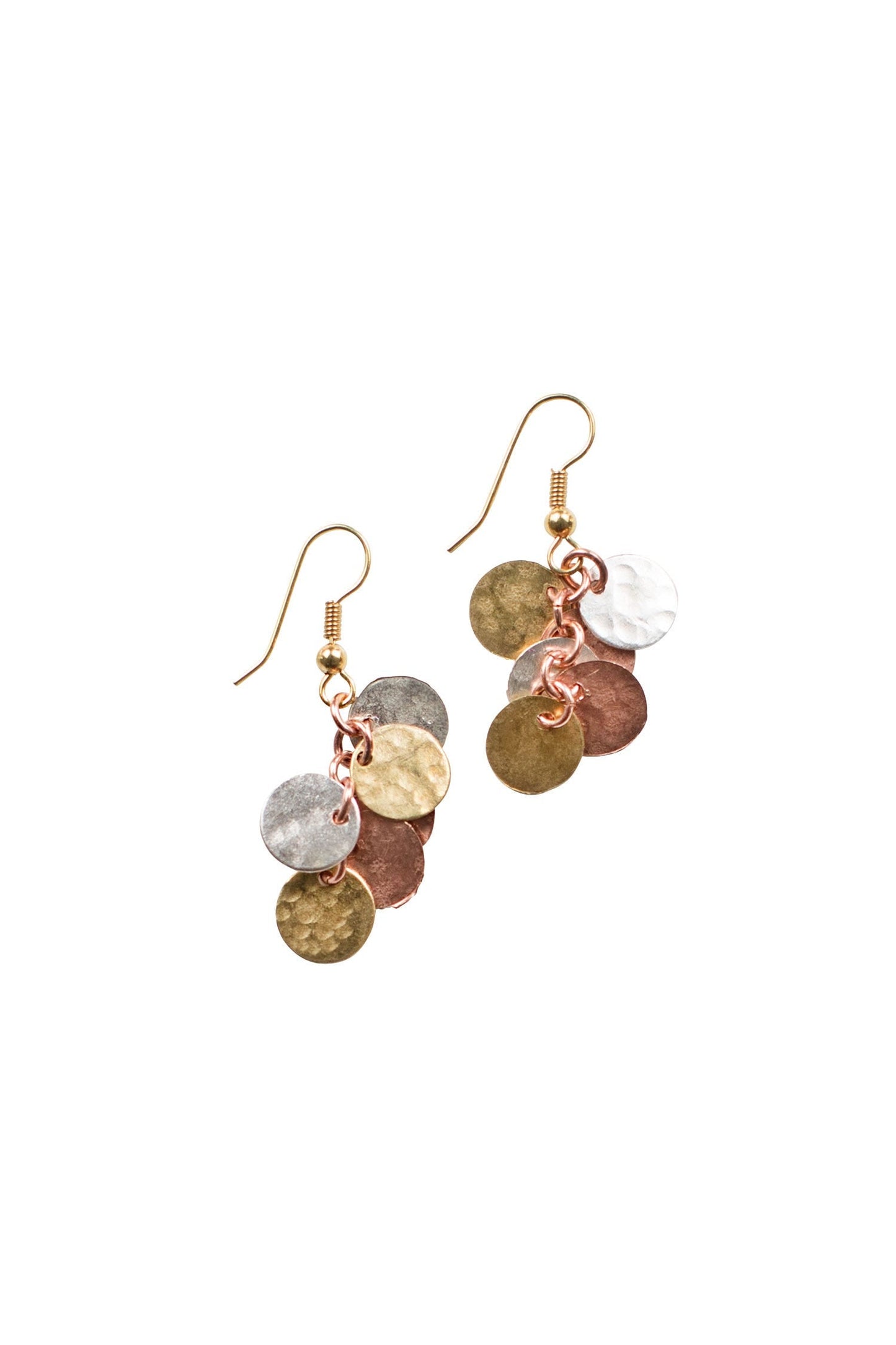 Mixed Metal Cluster Earrings