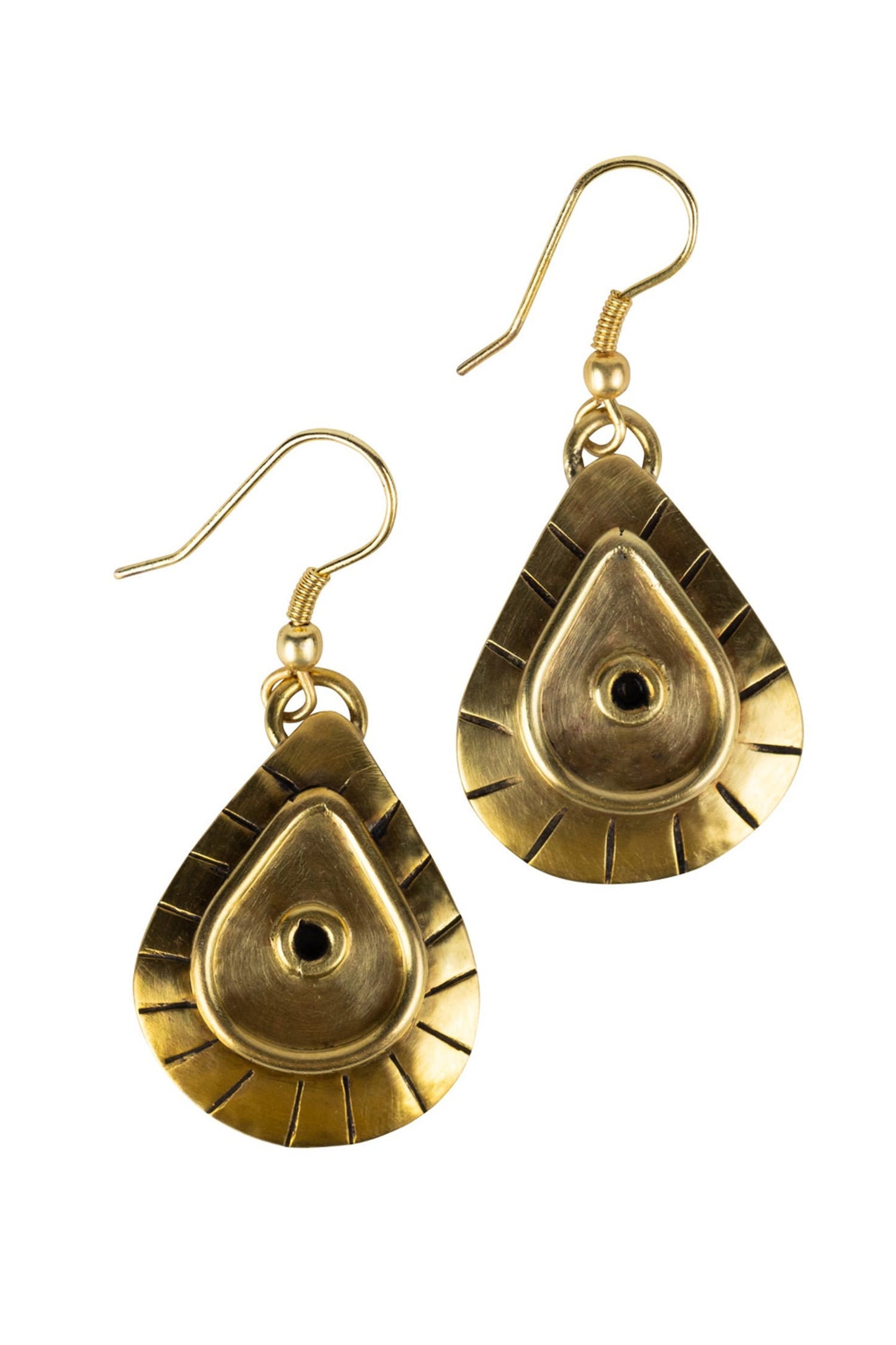 Brass Mvua Drop Earrings