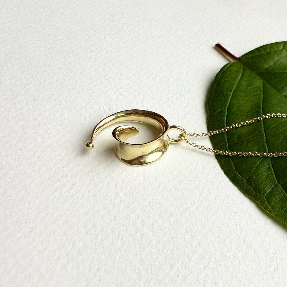 Spiral of Life Necklace - Brass