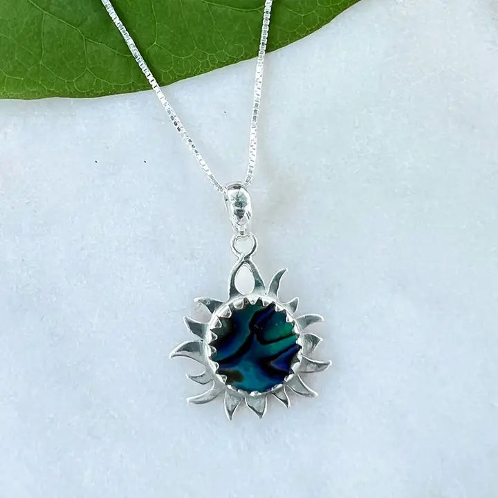 ABALONE SUN NECKLACE - STERLING SILVER