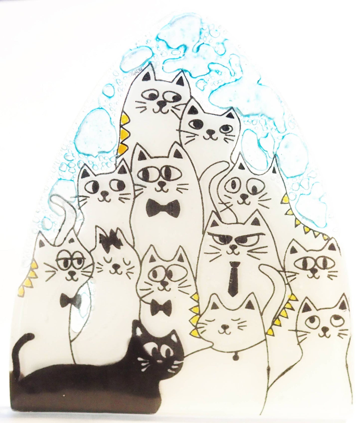 Pack of Cats Plotting - Recycled Glass Nightlight