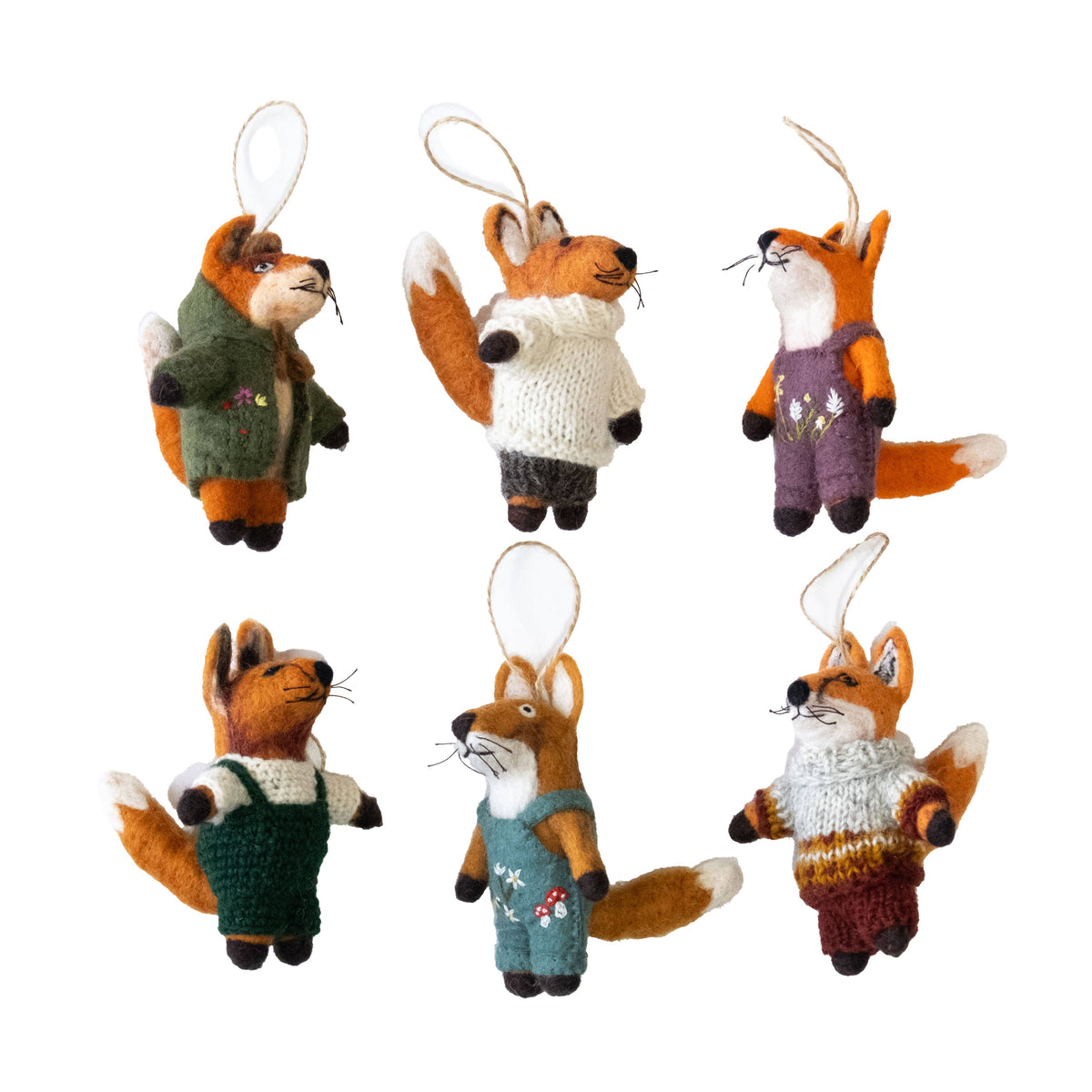 Felt Fox in Sweater Ornament