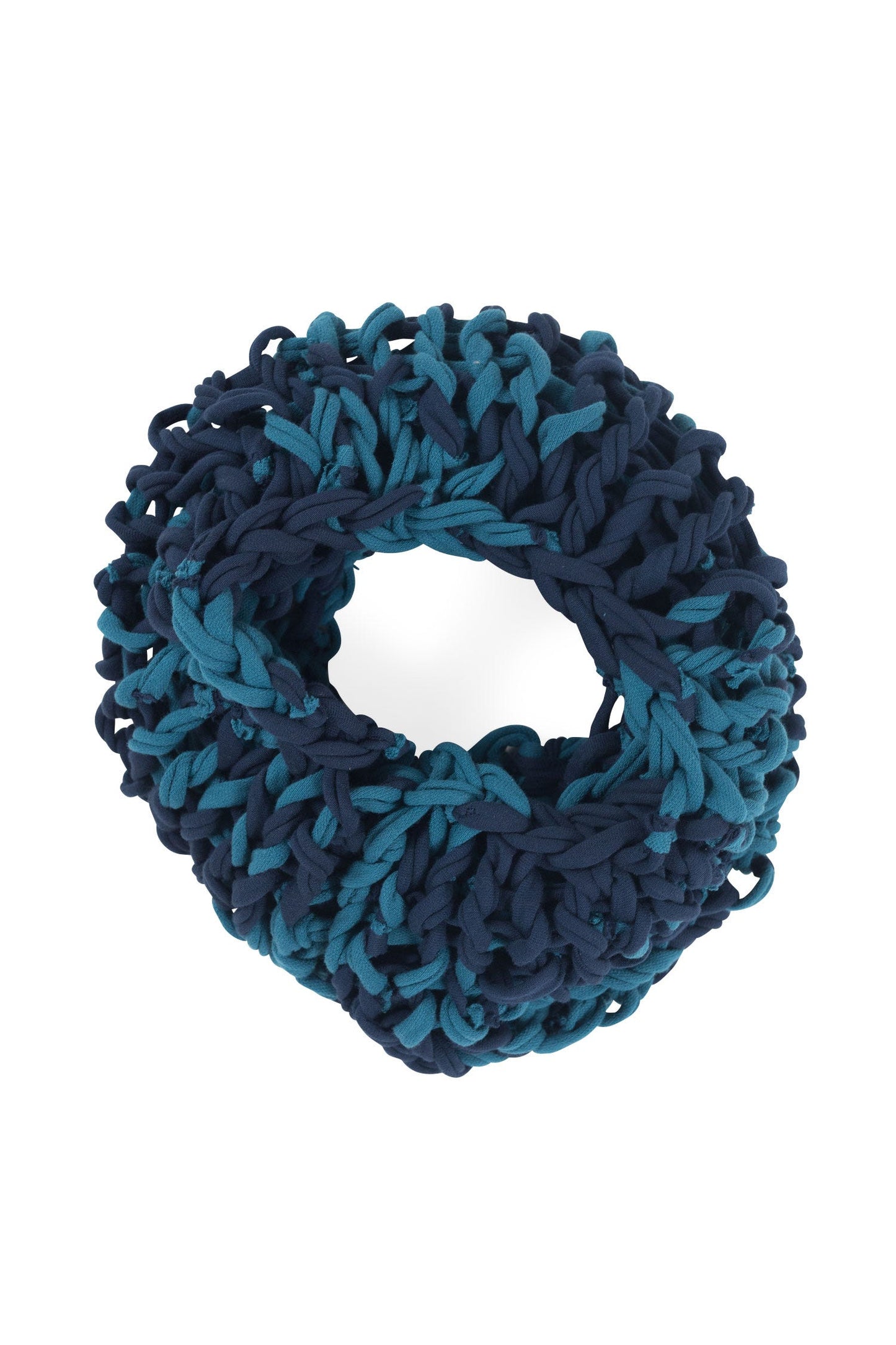 Cowl open loops cotton blue/teal