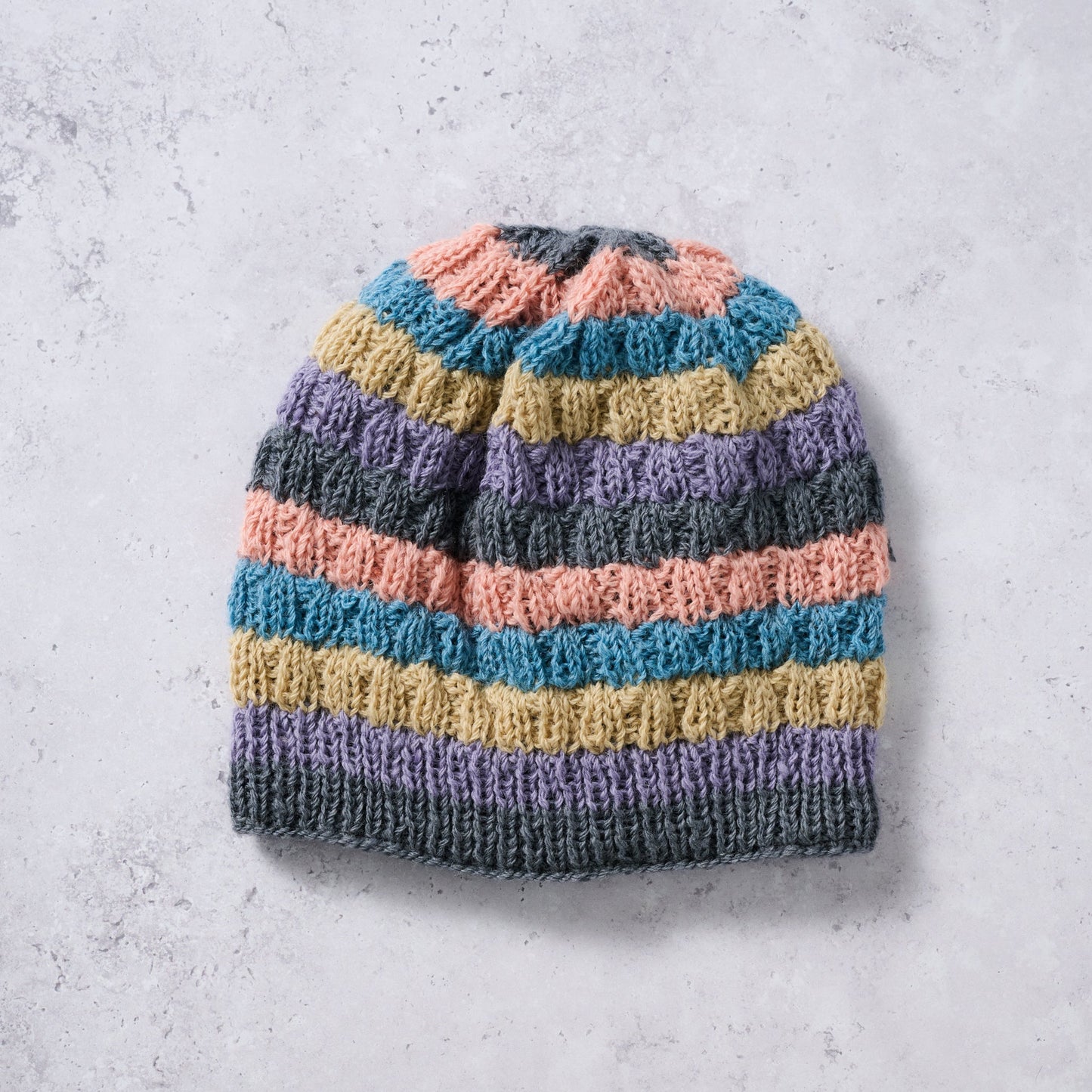 Hat stripes lined wool/polyester 9L med pastels