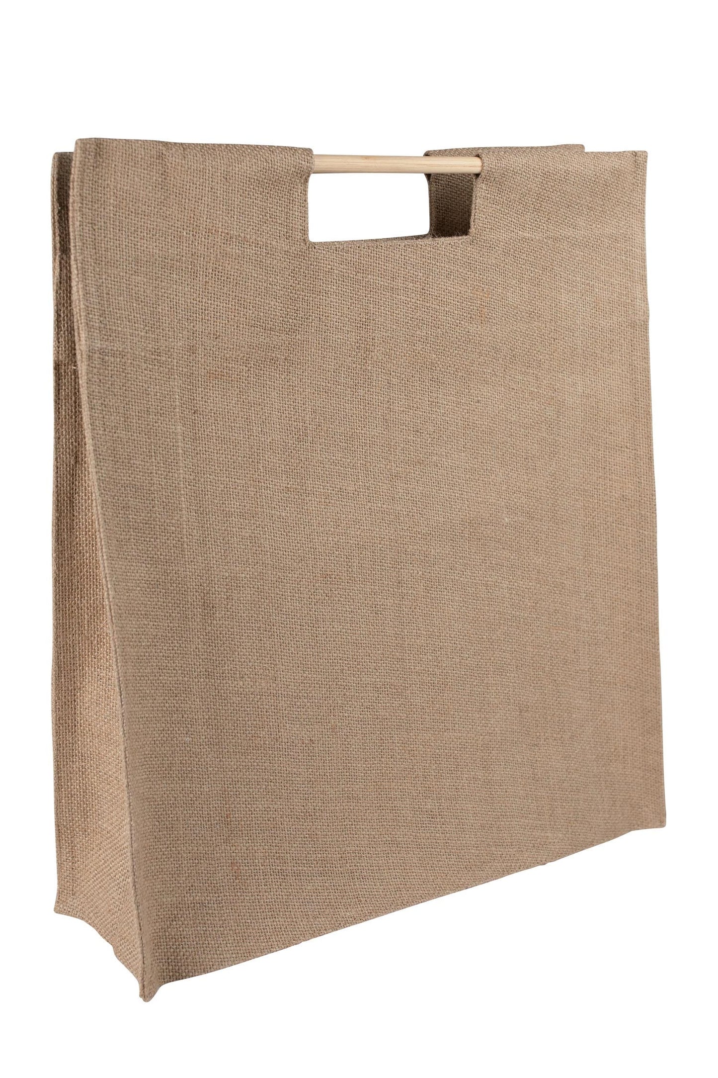 Bag tote plastic lined jute/bb 5.5Lx16Wx18H nat/br
