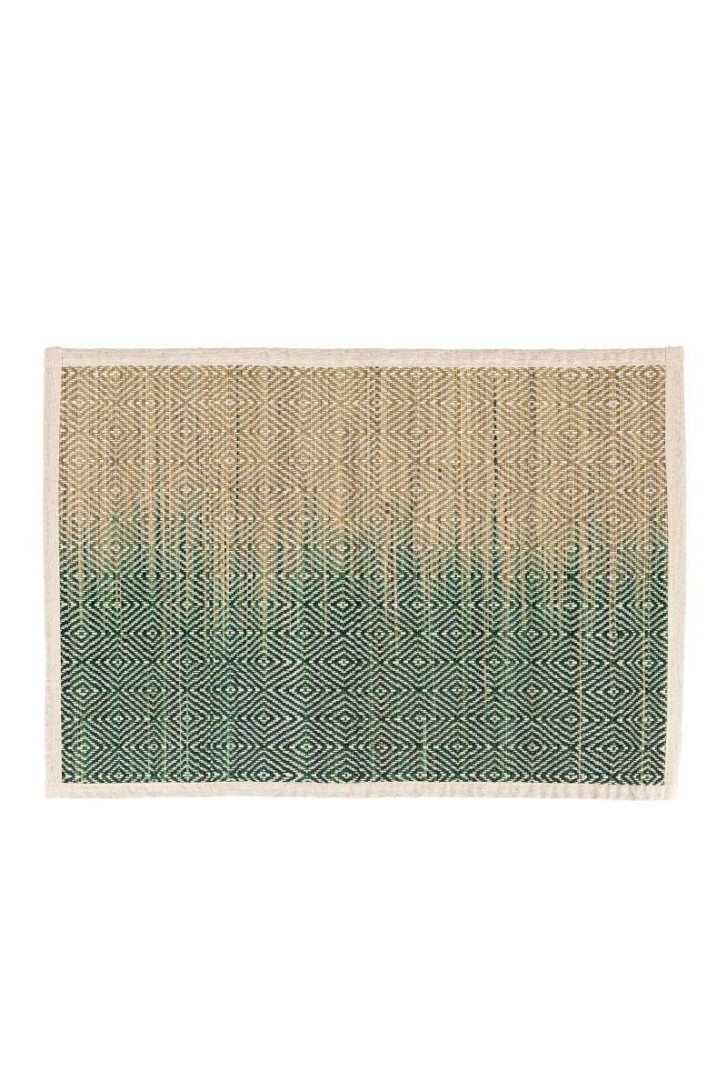 Placemat ombre M/2 madur grass/cttn 19x14 brn/grn