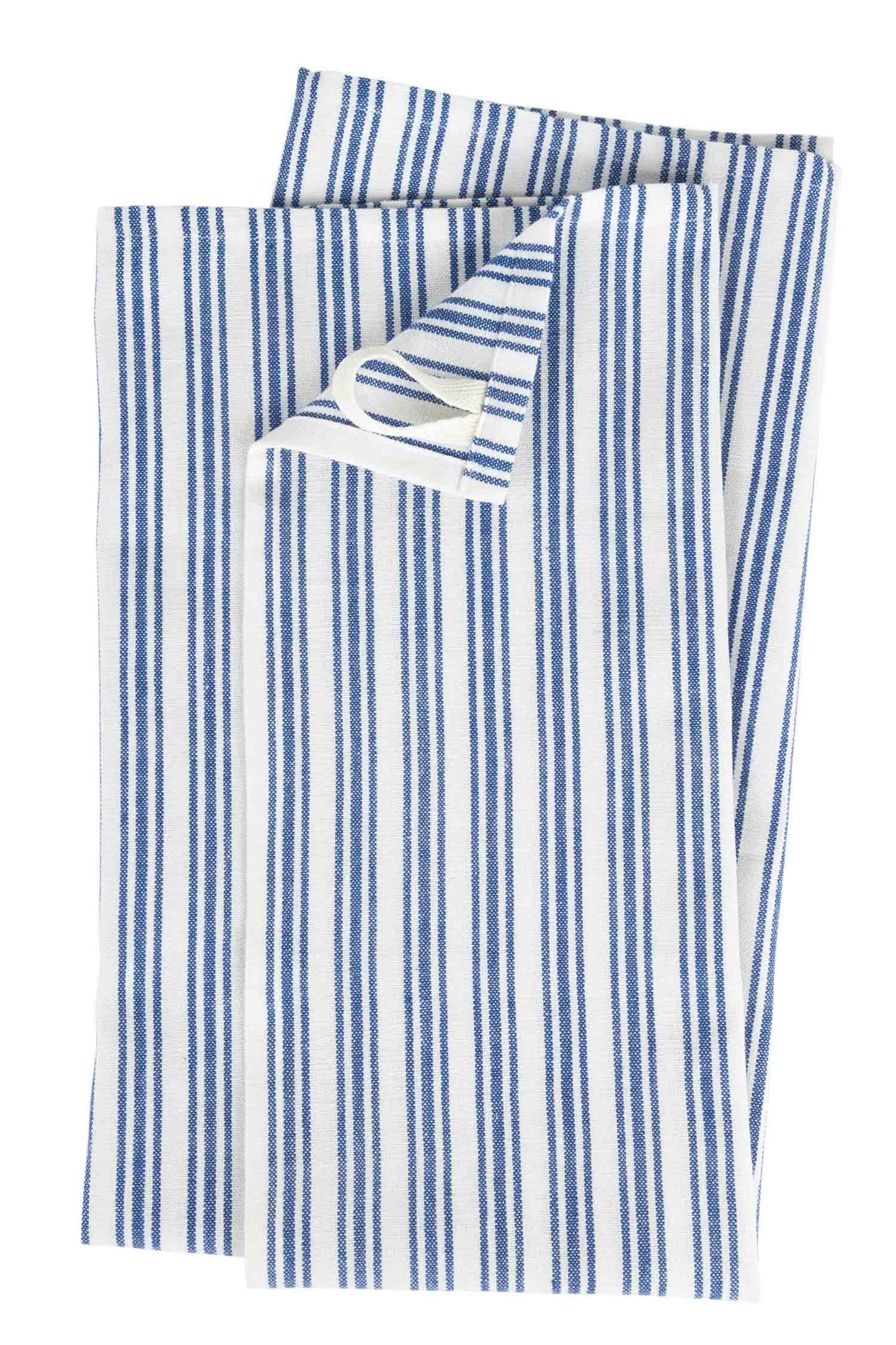 Small Stripe Blue White Tea Towel