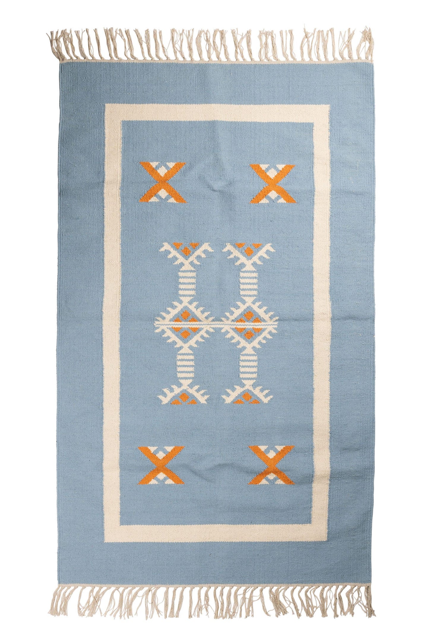 Rug dhurri lg harmony cotton 60Lx36W blu/wht/orng