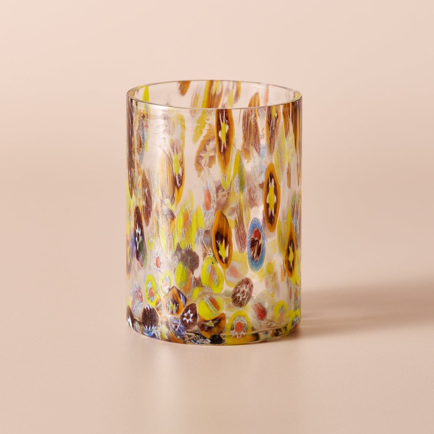 Glass spots f/8oz M/2 cheena glass 3Dx4 clear/mult