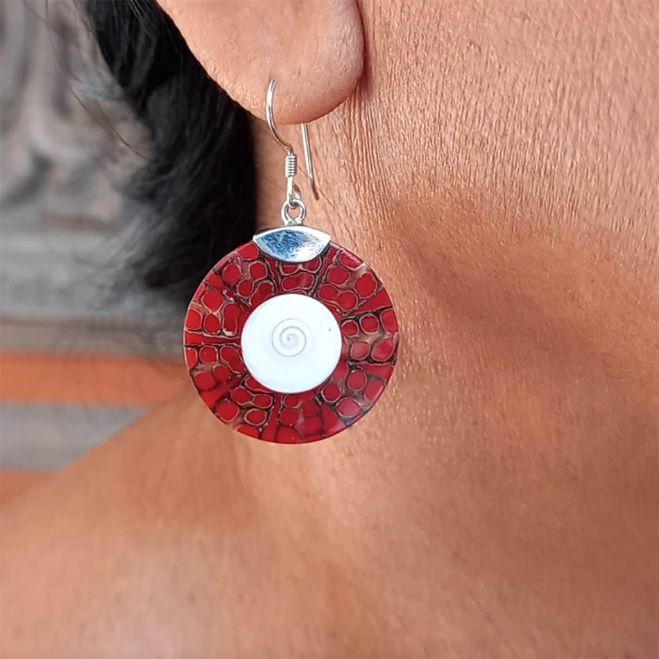 Red Coral Earrings
