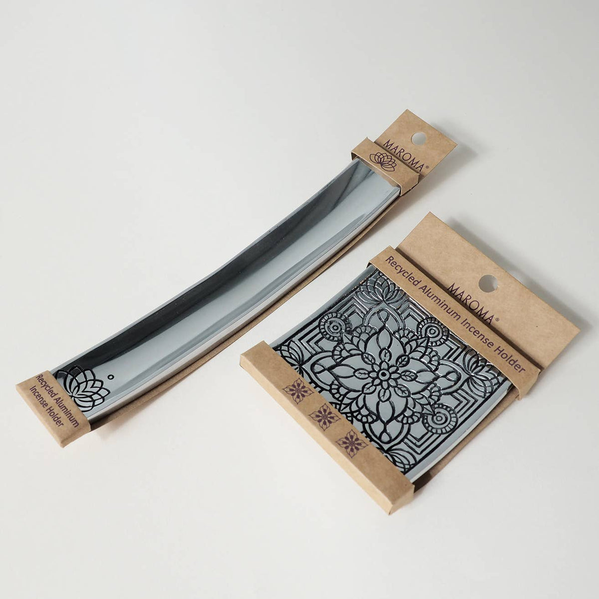 Recycled Aluminum Incense Square Holder with Pattern