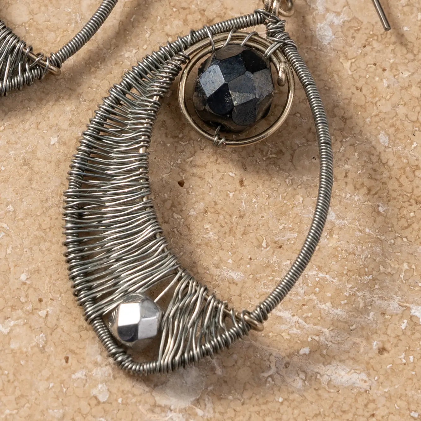 Ojo Silver Wire Wrapped Earrings
