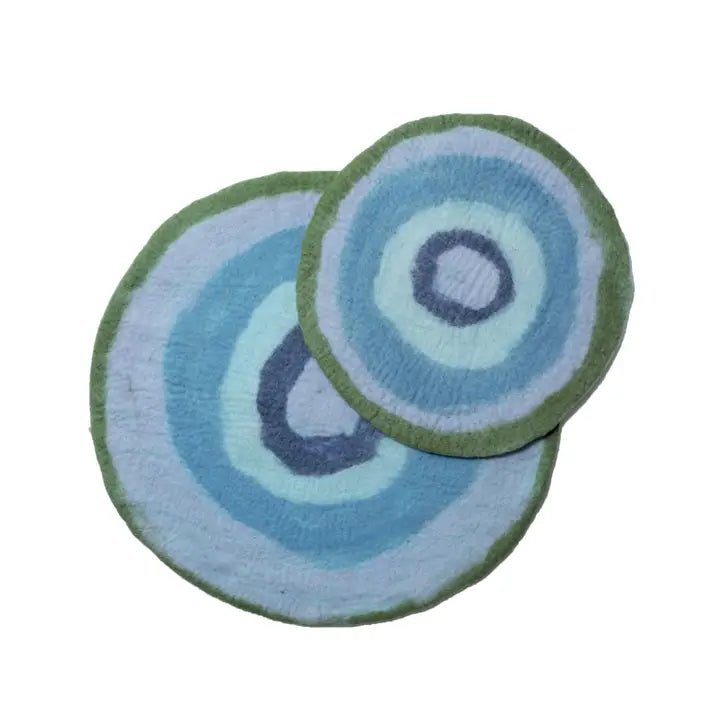 WOOL PET MAT - BLUE AGATE 18''