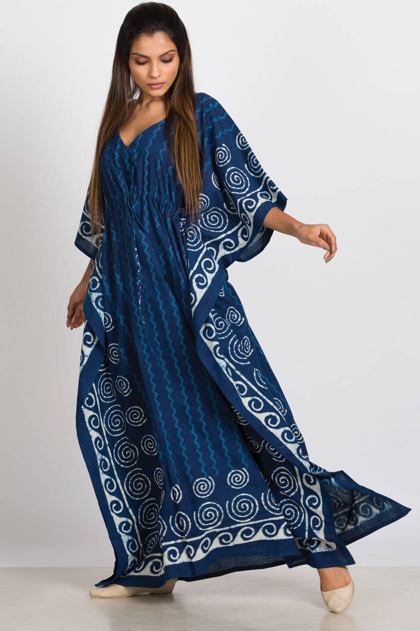Spiral Block Print Caftans