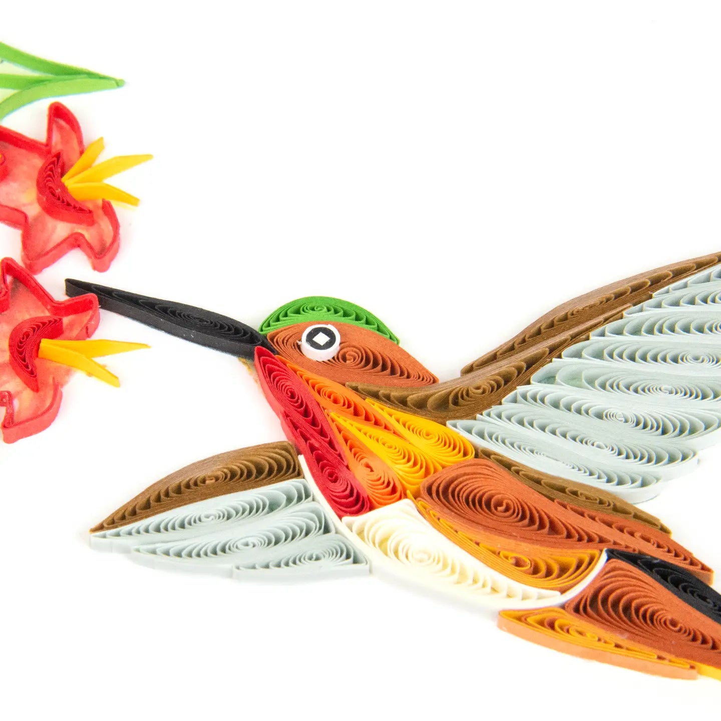 Quilled Rufous Hummingbird Greeting Card