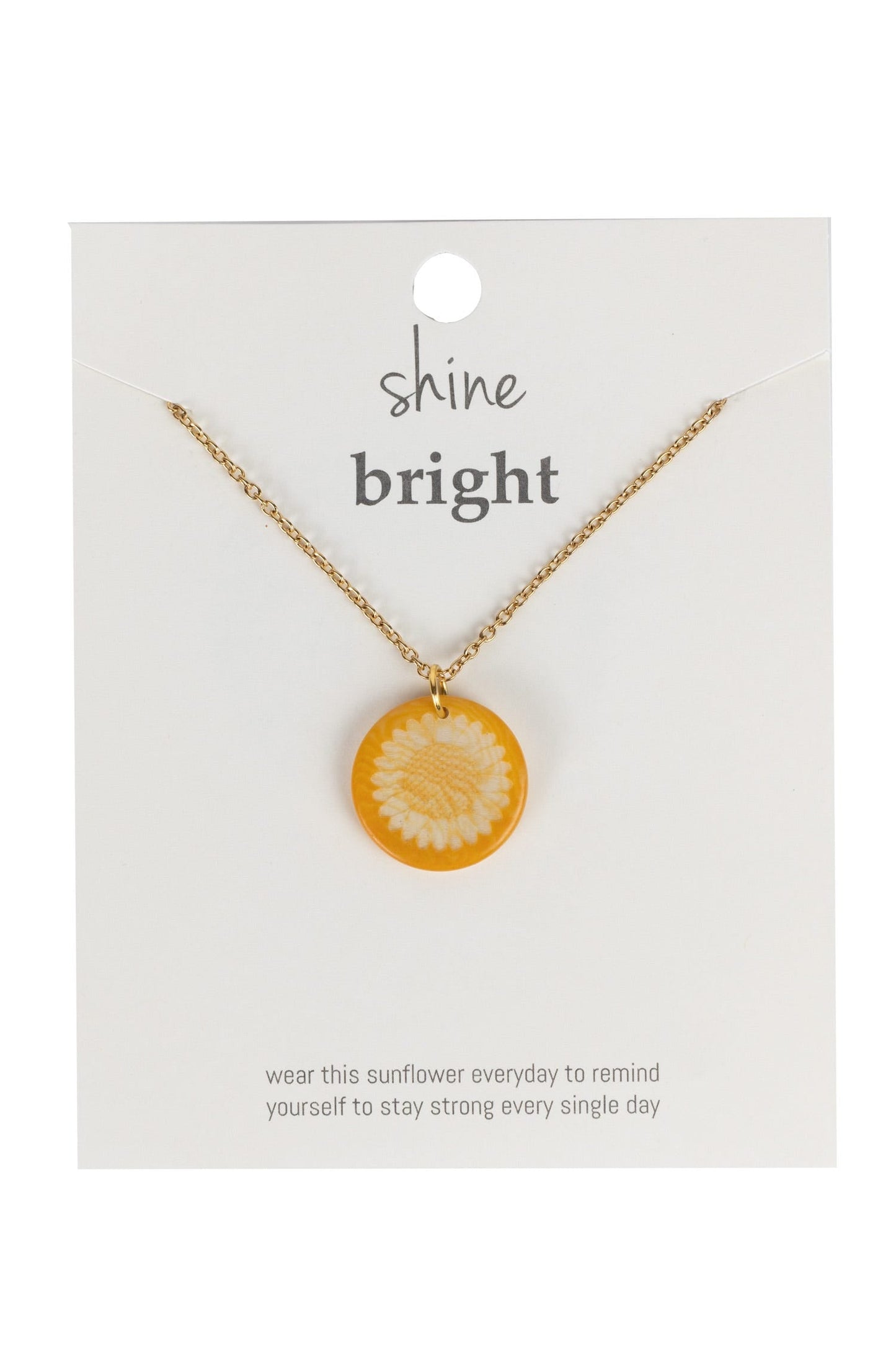 Necklace sunflower shine etched tagua 17L yellow