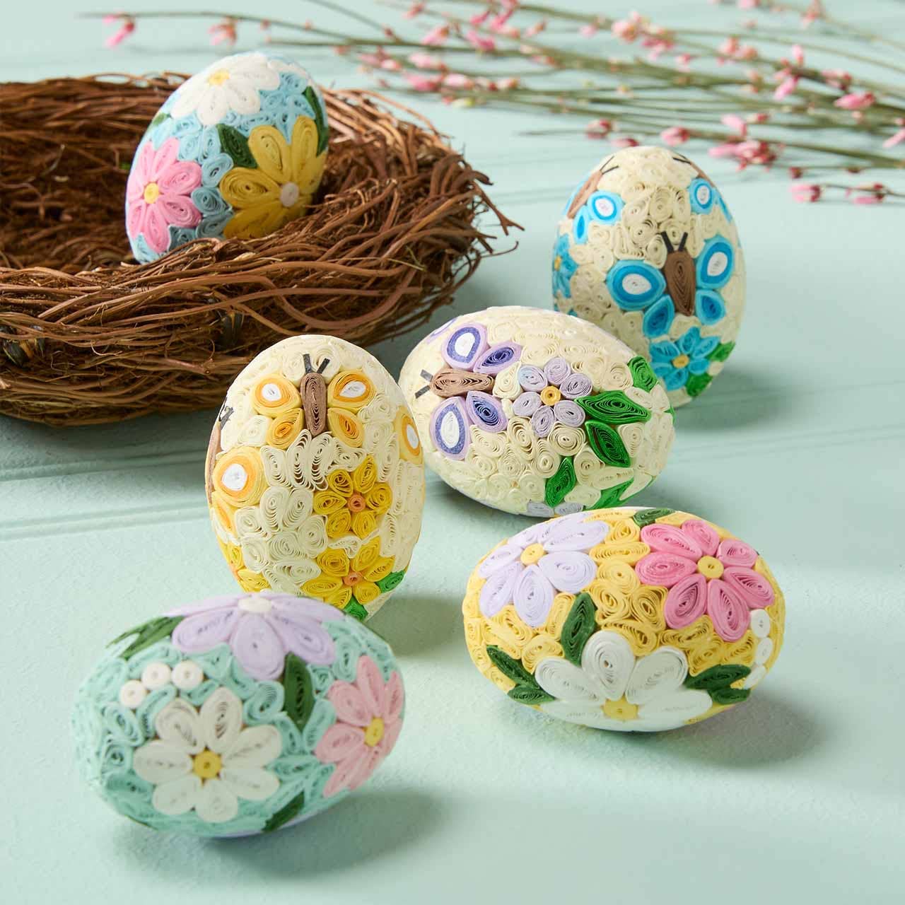Lovely Daisy Quilled Easter Eggs - Assorted