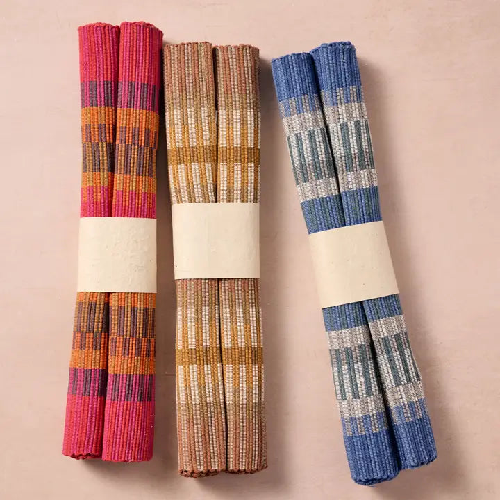 Khana Handloomed Cotton Placemats (Set of 2) - Brown