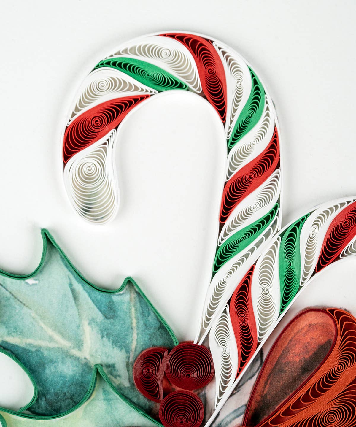 Quilled Candy Canes Christmas Card