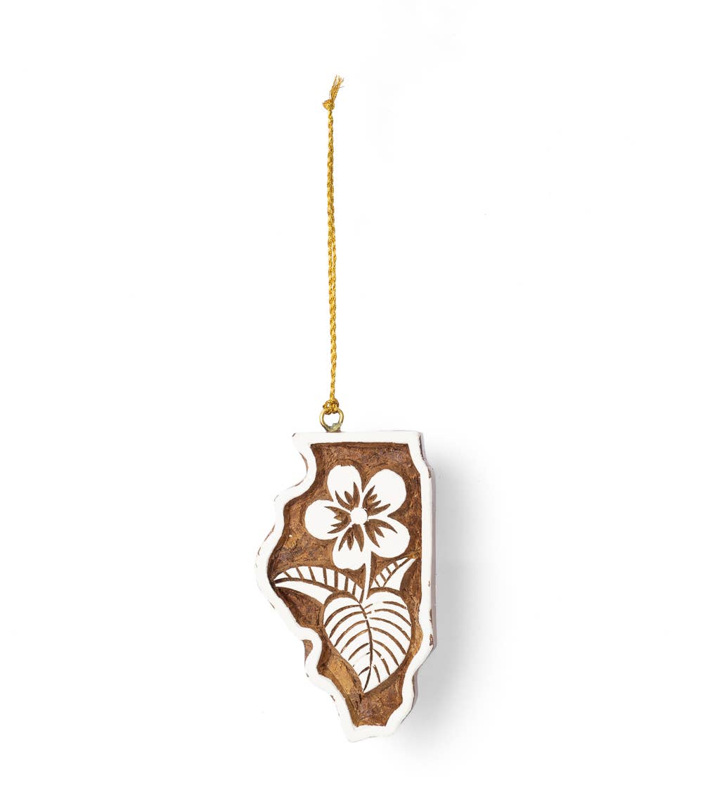 State Flower Ornament - Illinois Blue Violet