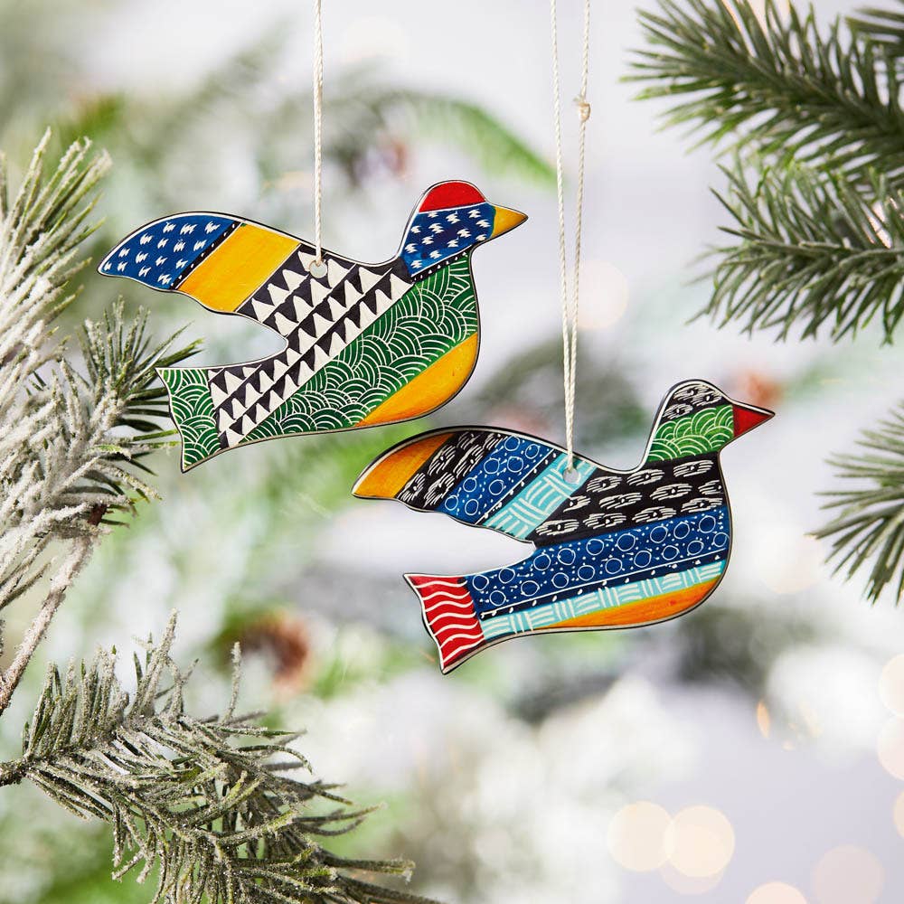 Soapstone Turtle Dove Ornaments
