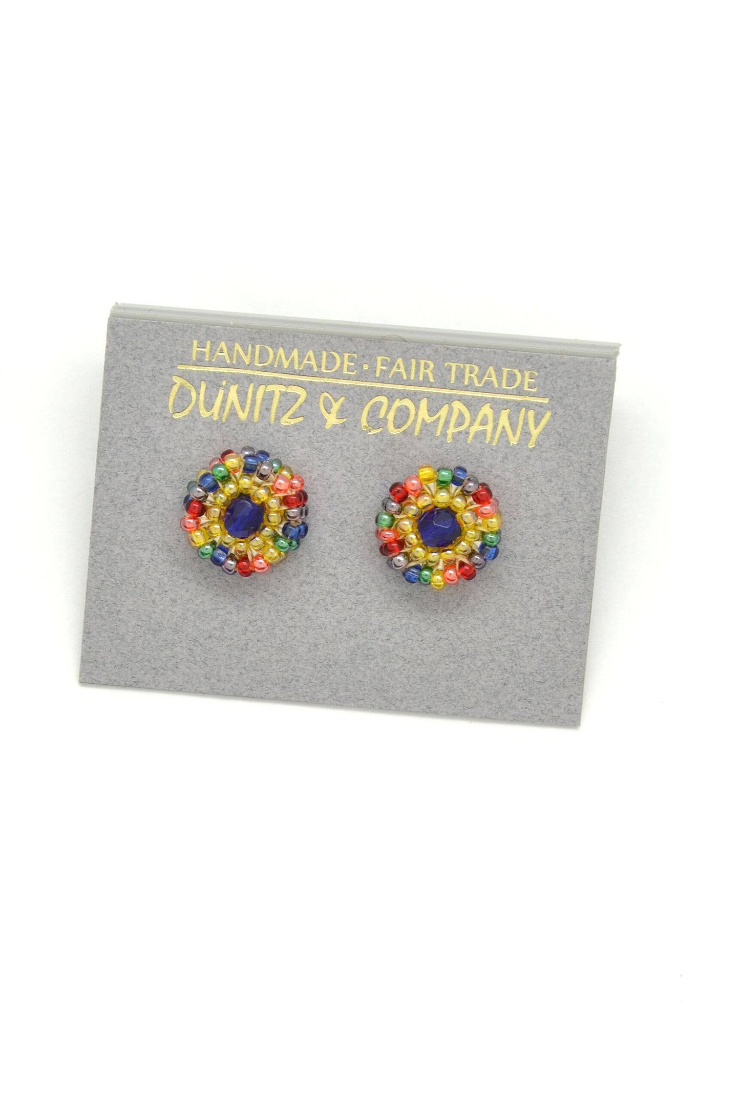 Beaded Rainbow Stud Earrings - Small Dot Pride Style