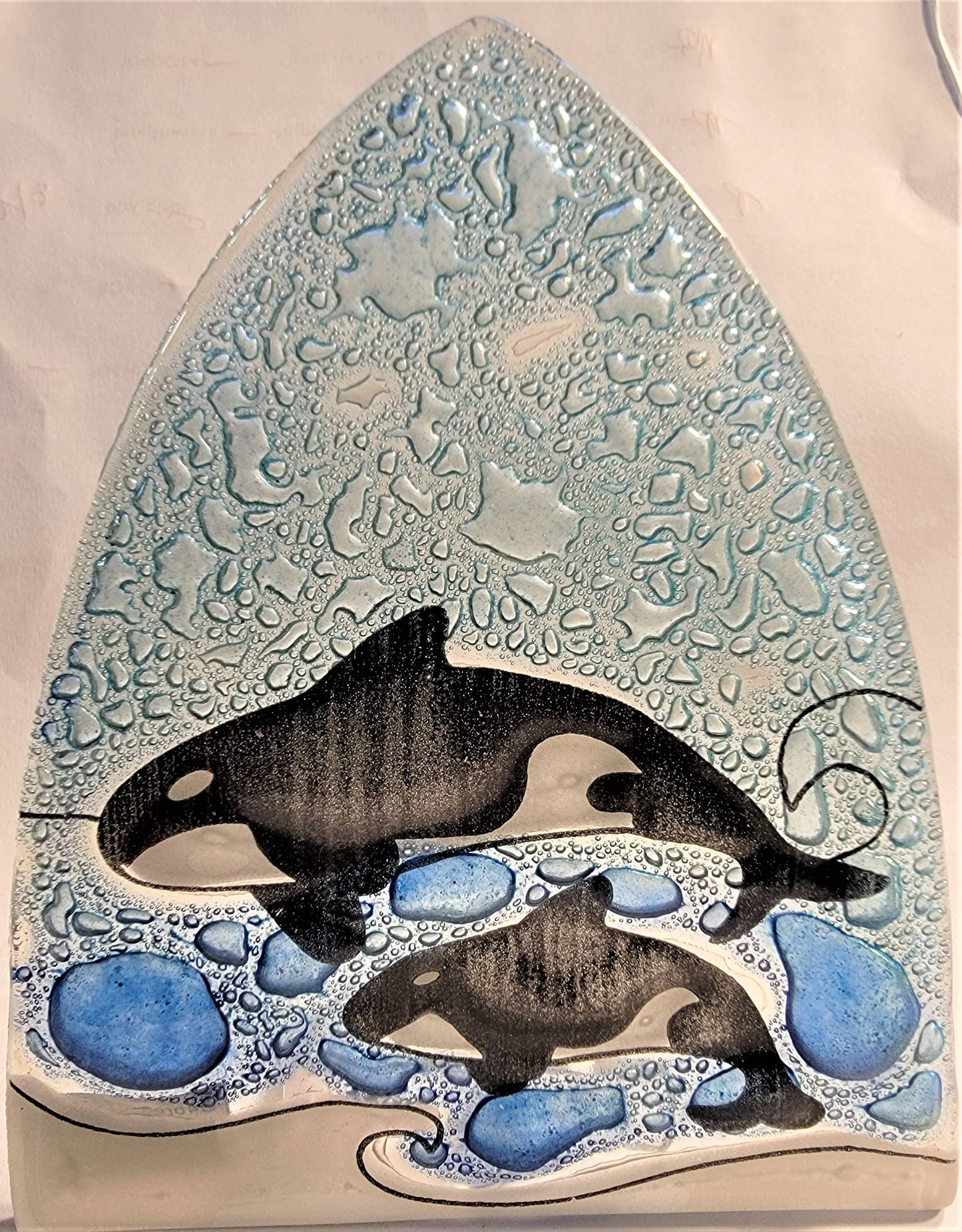 Orca Family - Recycled Glass Nightlight