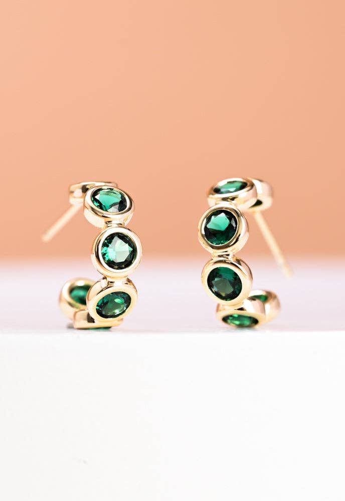 Jubilee Emerald Green Hoop Earrings
