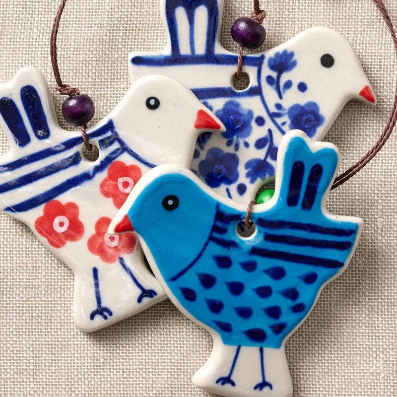 Hand Painted Ceramic Bird Ornament