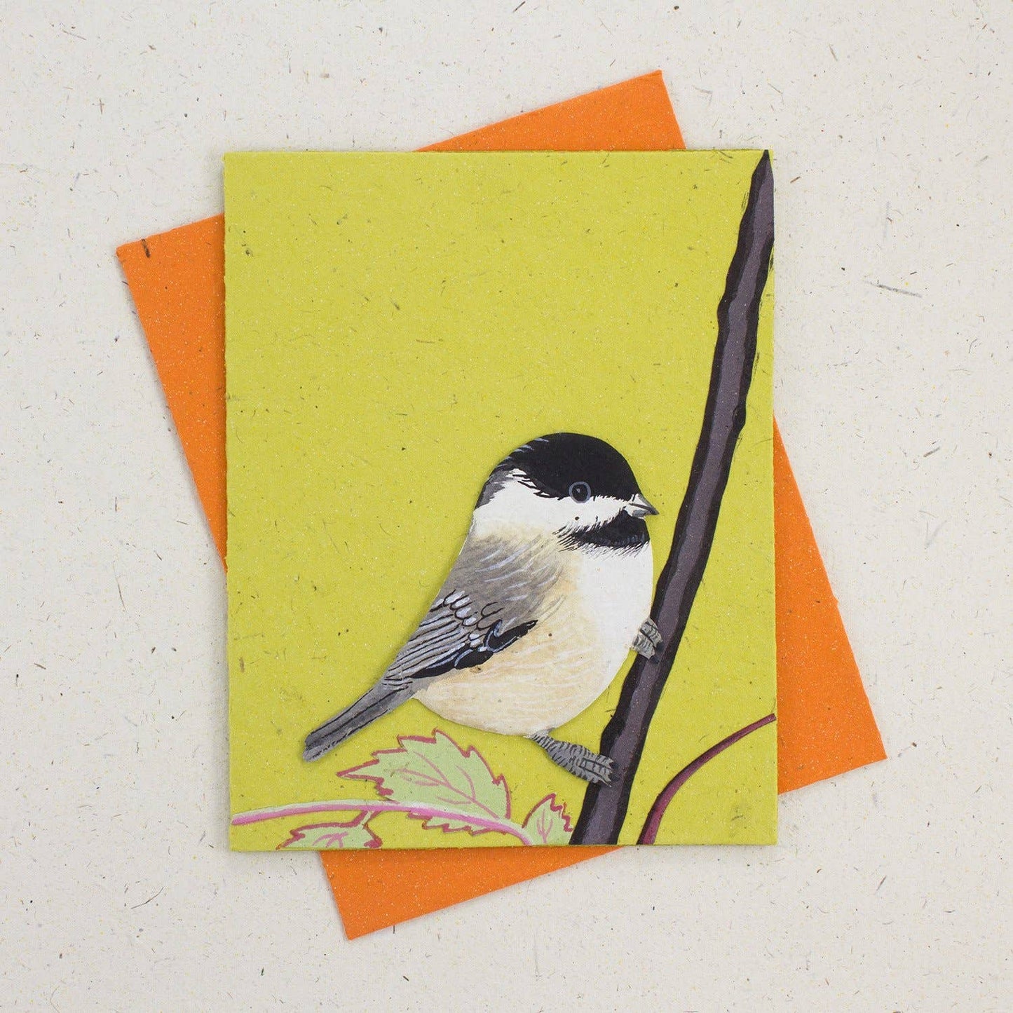 Chickadee Greeting Card - Light Green