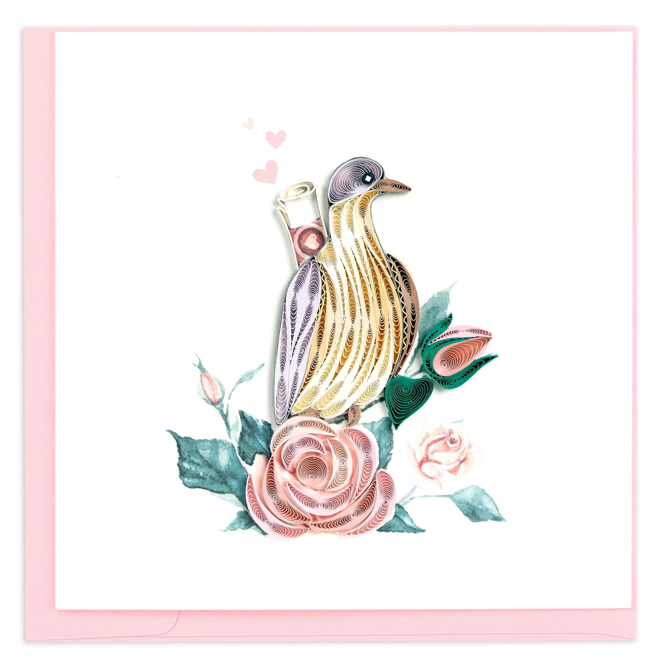 Quilled Carrier Pigeon Love Greeting Card