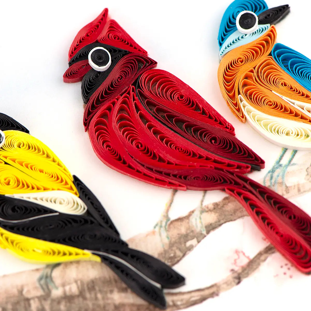Quilled Songbirds Greeting Card
