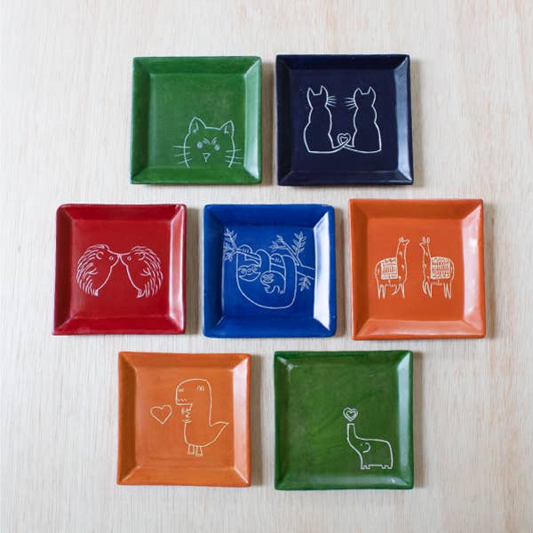Stone Square Animal Dish