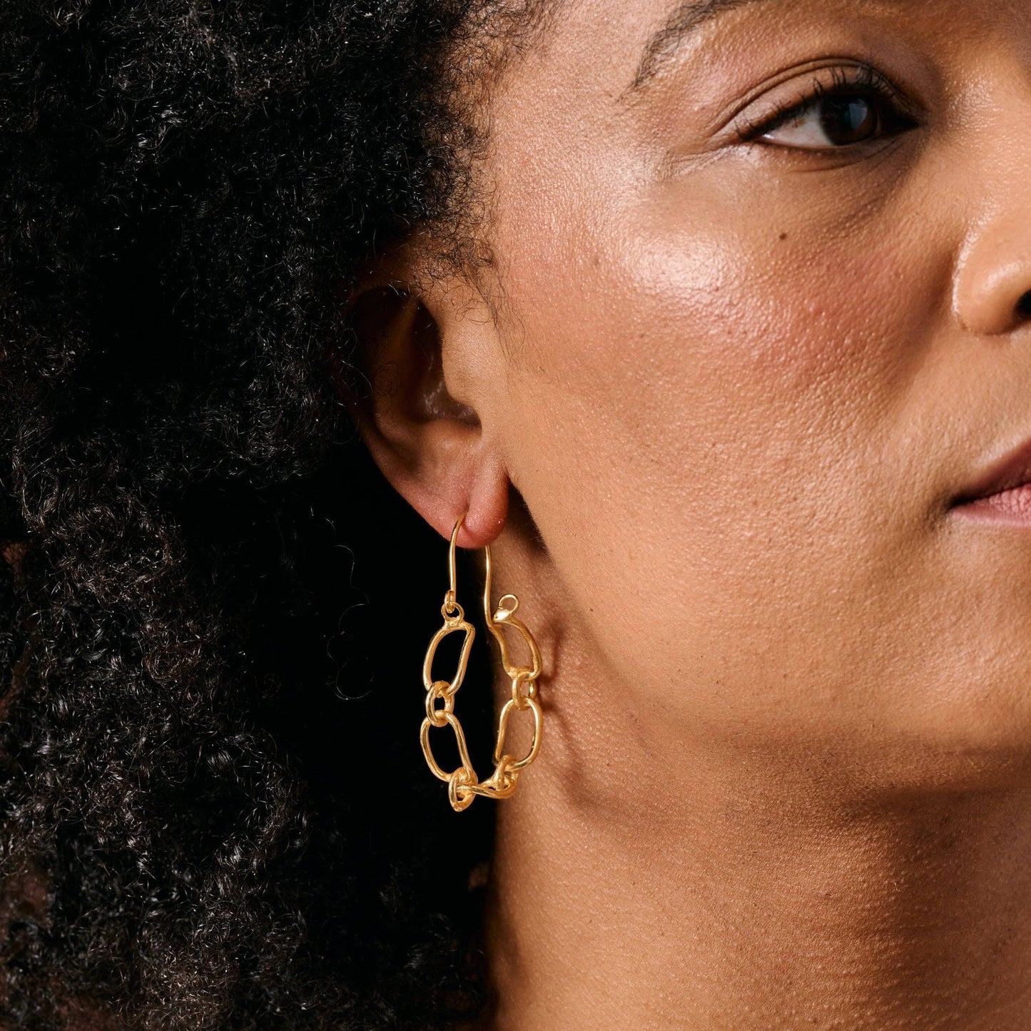 Lajita Gold Link Hoop Earrings