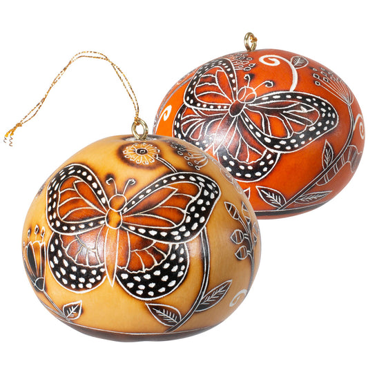 Monarch Butterfly Gourd Ornament
