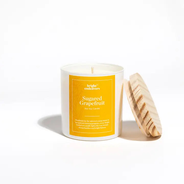 9oz Glass Soy Candle - Sugared Grapefruit