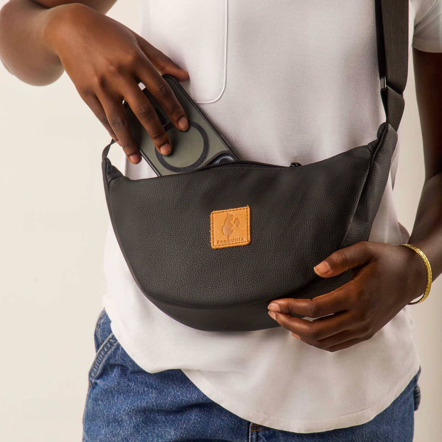 Round Mini Shoulder Bag – Vegan Leather, Assorted Colors