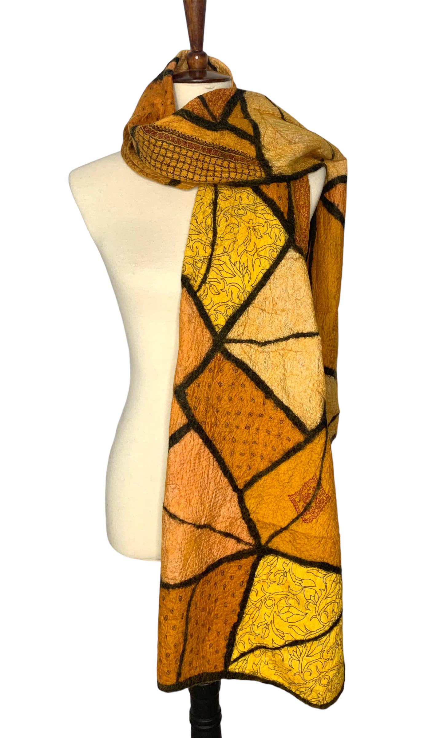 Sari Patchwork Scarf - Gold