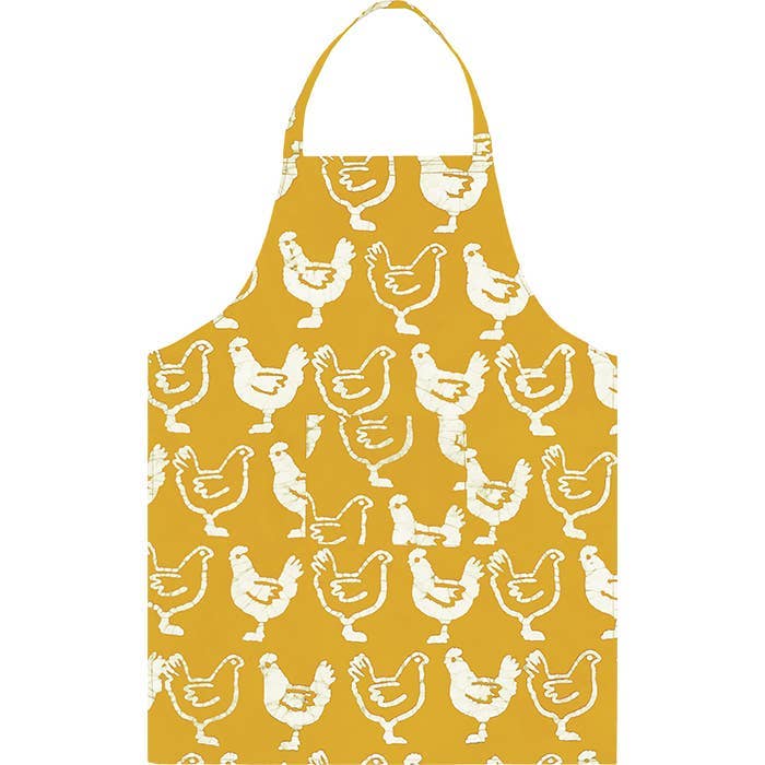 Apron Reversible: Chickens - Gold-Organic