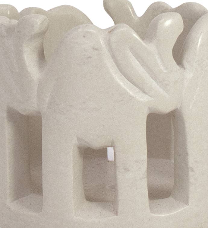 Circle of Elephants Soapstone Sculpture 3''