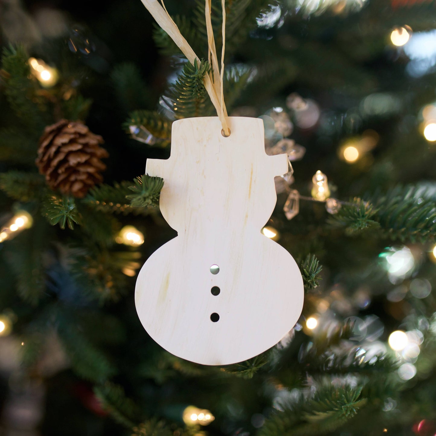 Snowman Cow Horn Ornament